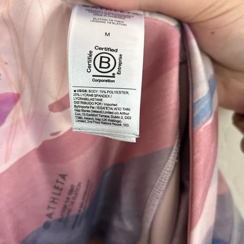 Athleta Multicolor Elation 7/8 Tight Leggings Pink Vibrance Orchid Medium - Picture 9 of 9
